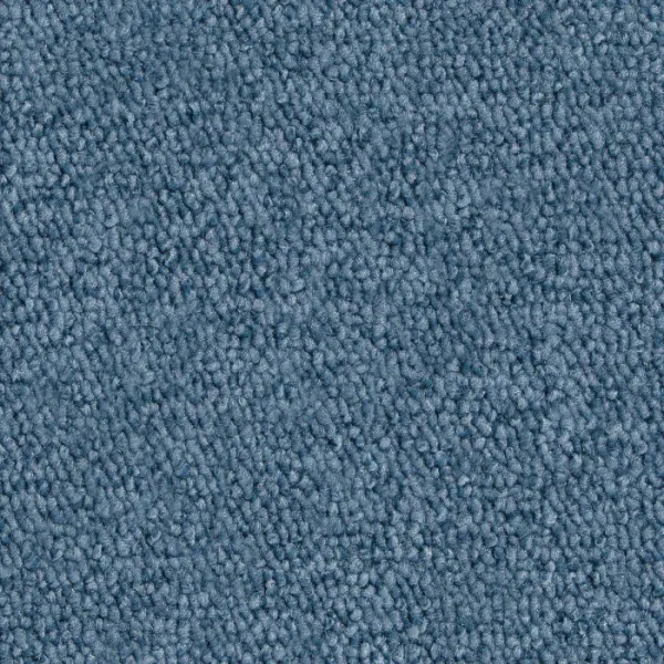 Wohnraum mit Vorwerk Rondo Teppichboden in Hellblau – frische Raumwirkung, gleichmäßige Struktur, moderne Optik